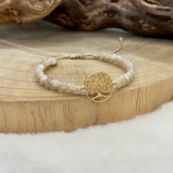 Bracelet vitalité tressé pierre de lune