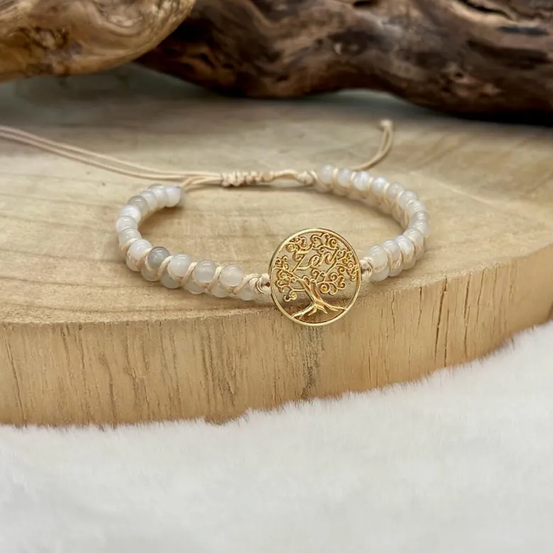 Bracelet vitalité tressé pierre de lune
