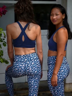 Brassière yoga mésange unie bleu pétrole L
