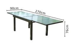 Brescia table de jardin extensible en aluminium grise