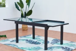 Brescia table de jardin extensible en aluminium grise