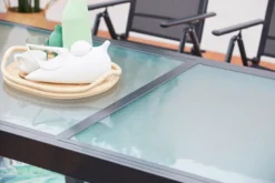 Brescia table de jardin extensible 10 fauteuils en alu et toile pvc
