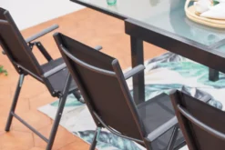 Brescia table de jardin extensible 10 fauteuils en alu et toile pvc
