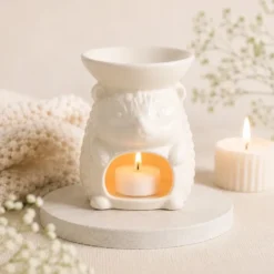 Brûle-parfum hérisson yuki en céramique pour fondants, cires et huiles parfumées