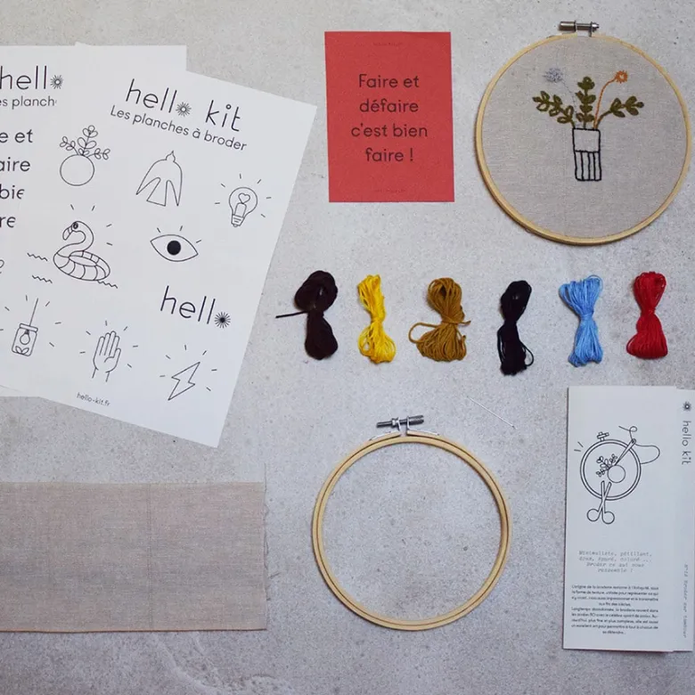 Broderie sur tambour- kit diy