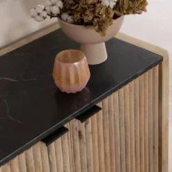 Buffet en bois de manguier et marbre
