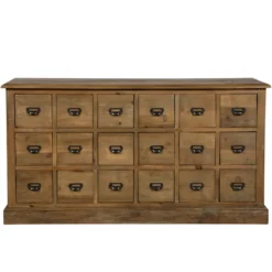 Buffet en bois recyclé 18 tiroirs - miramas