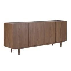 Buffet finition bois foncé noyer 4 portes l180 cm sanaa