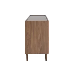 Buffet finition bois foncé noyer 4 portes l180 cm sanaa
