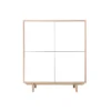 Buffet haut bois et blanc 4 portes l110 cm sid