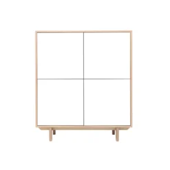 Buffet haut bois et blanc 4 portes l110 cm sid