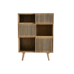 Buffet haut en bois manguier massif 3 portes coulissantes l85 cm alba