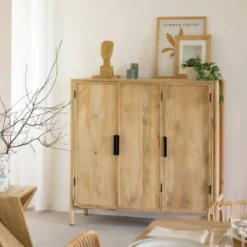 Buffet haut 3 portes en bois de manguier nova