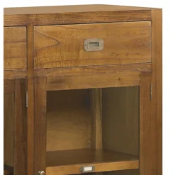 Buffet 6 tiroirs bronze bois marron -
