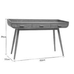 Bureau avec rangements 3 tiroirs bois clair l132 cm hallen