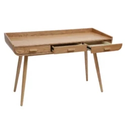 Bureau avec rangements 3 tiroirs bois clair l132 cm hallen