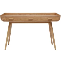 Bureau avec rangements 3 tiroirs bois clair l132 cm hallen