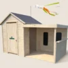 Cabane en bois avec préau sarah