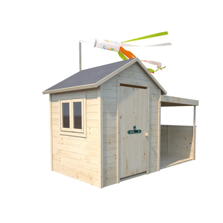 Cabane en bois avec préau sarah