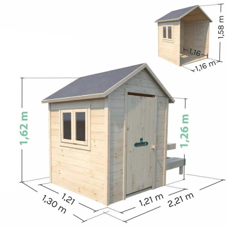 Cabane en bois avec table pique-nique ti