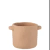 Cache-pot en ciment marron clair d14*h12cm