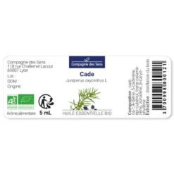 Cade (juniperus oxycedrus) - huile essentielle bio - 5ml garantie chromacert® -