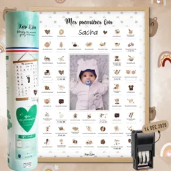 Cadre affiche mes premières fois ourson