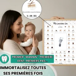 Cadre affiche mes premières fois ourson
