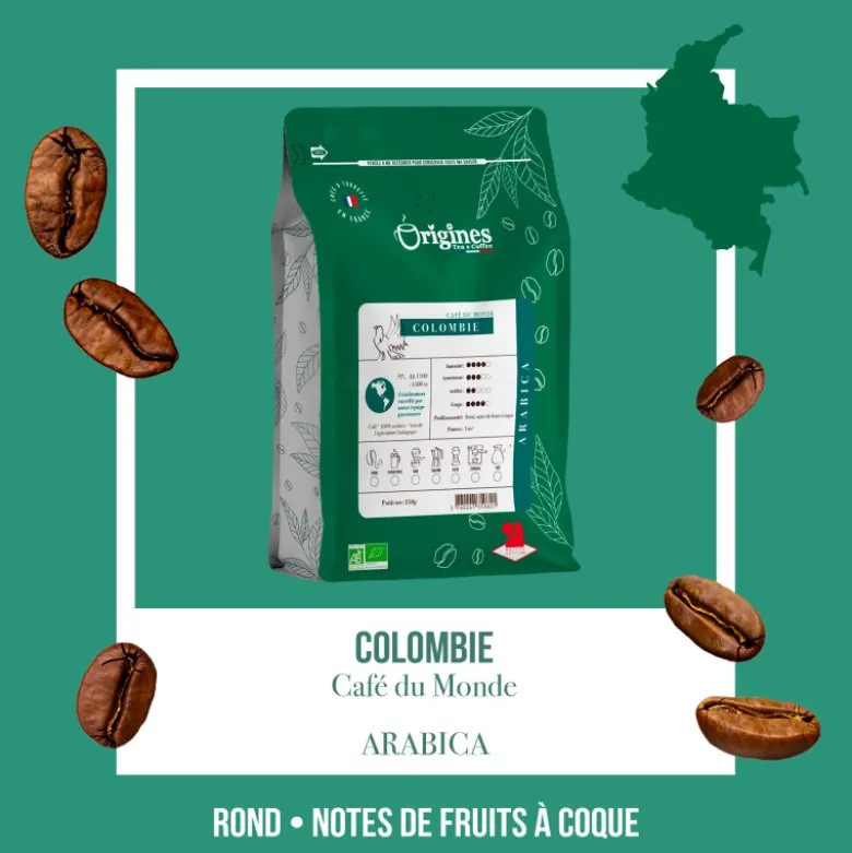 Café bio - colombie sierra nevada - pur arabica - grain 250g