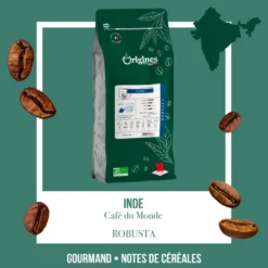 Café bio - inde kerala - pur robusta - grain 1kg