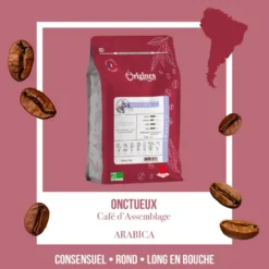 Café bio - l'onctueux - blend pur arabica - grain 250g