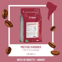 Café bio - prestige d'arabica - blend pur arabica - grain 250g