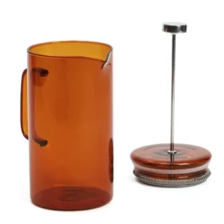 Cafetière à piston en verre borosilicate avec filtre inox