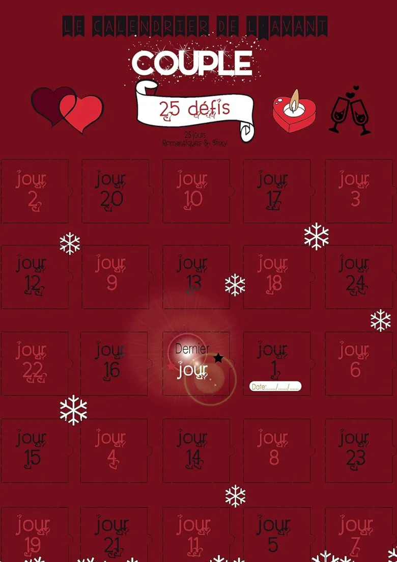 Calendrier couple 25 défis tendres