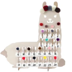 Calendrier de l'avent lama en bois à