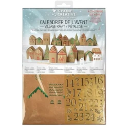 Calendrier de l'avent - village kraft