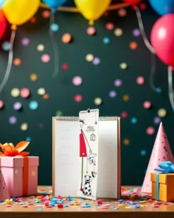 Calendrier perpétuel anniversaires sans année bloc à spirales 14 pages
