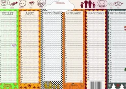 Calendrier perpétuel anniversaires famille – format a3 – inscriptible
