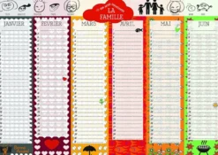 Calendrier perpétuel anniversaires famille – format a3 – inscriptible