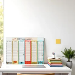 Calendrier perpétuel joyeux anniversaires- format a3 recto verso - sans année