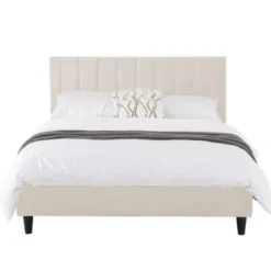 Cambridge lit 160x200 cm en velours beige