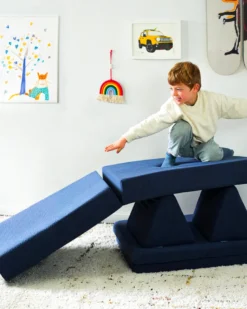 Canapé de jeu modulable le pagaille - bleu côtelé Bleu marine