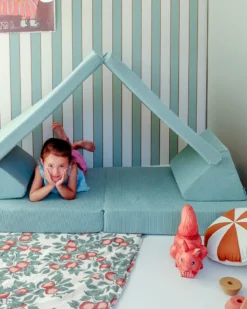 Canapé de jeu modulable le pagaille - iceberg côtelé Bleu givré