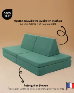 Canapé de jeu modulable le pagaille - vert côtelé Vert olive