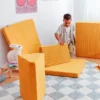 Canapé de jeu modulable le pagaille - jaune côtelé Jaune