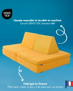 Canapé de jeu modulable le pagaille - jaune côtelé Jaune
