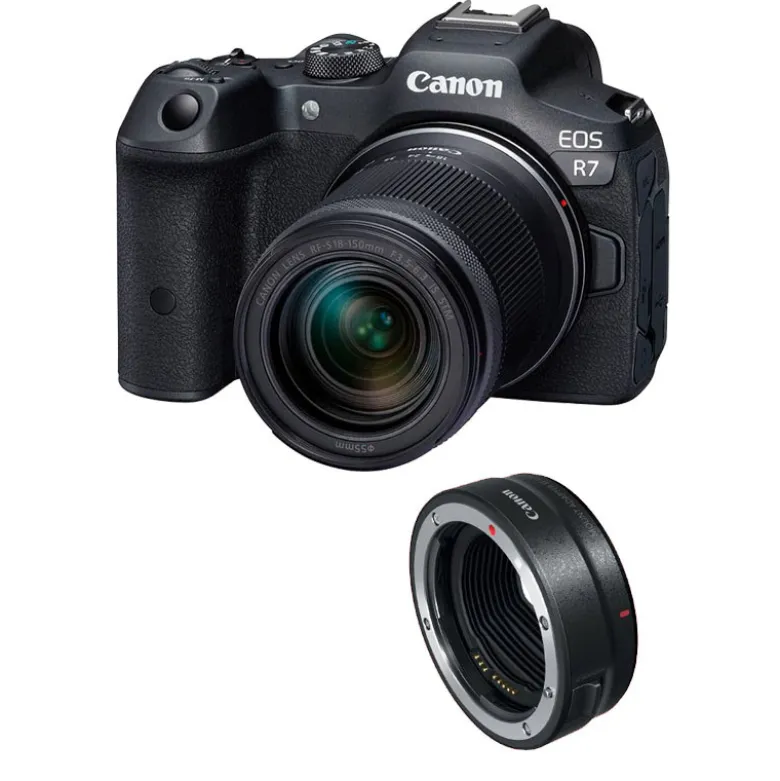 Canon eos r7 + rf-s 18-150mm f3.5-6.3 is stm + bague ef-eos r
