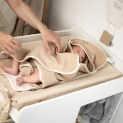 Cape de bain bébé nid d'abeille coton