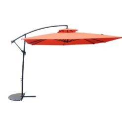 Capri parasol terracotta déporté rond 295 x 295 m
