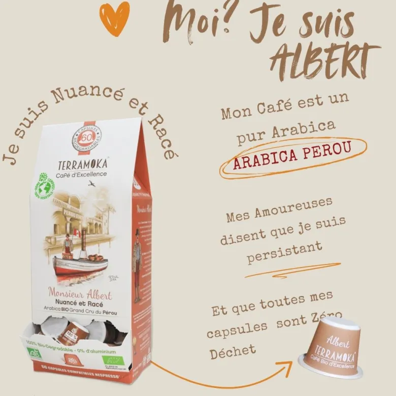 360 capsules nespresso® home compost du pérou bio- ( 6 distributeurs de 60 caps)